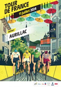 Affiche Tour de France 2024 dans le Cantal - Départ Aurillac