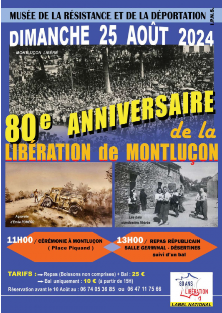 80è Anniversaire de la libération de Montluçon