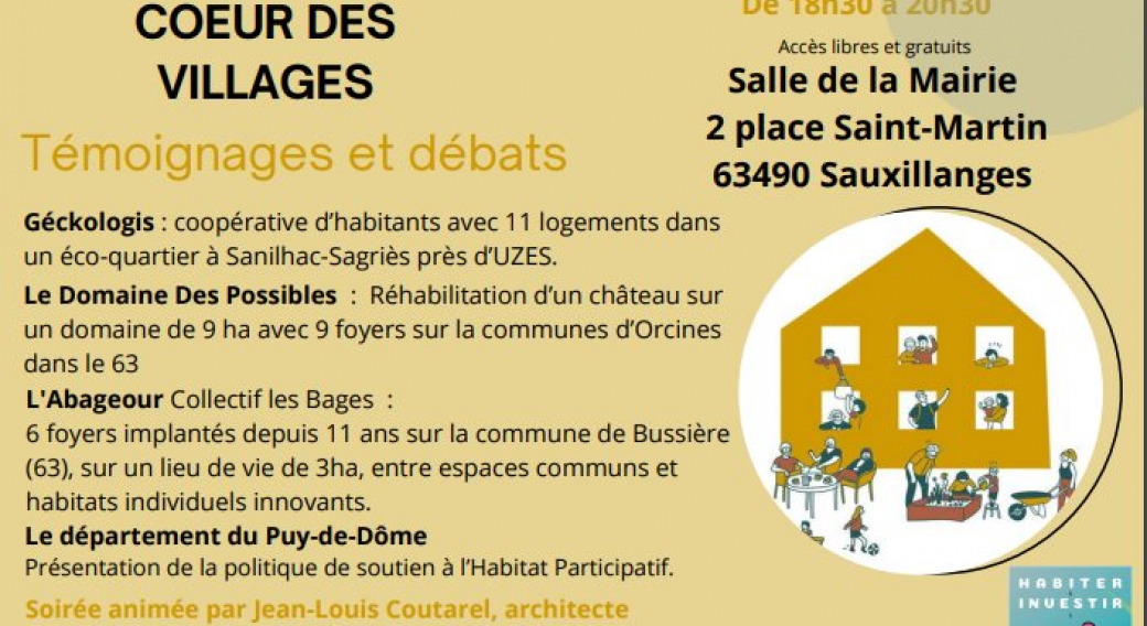 Soirée témoignages et débats : habitat participatif