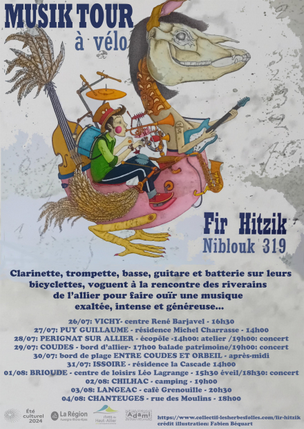 Concert Fir Hitzik à bicyclette sur la Via Allier