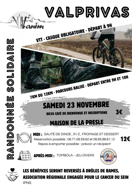 Randonnée solidaire  VTT et pédestre