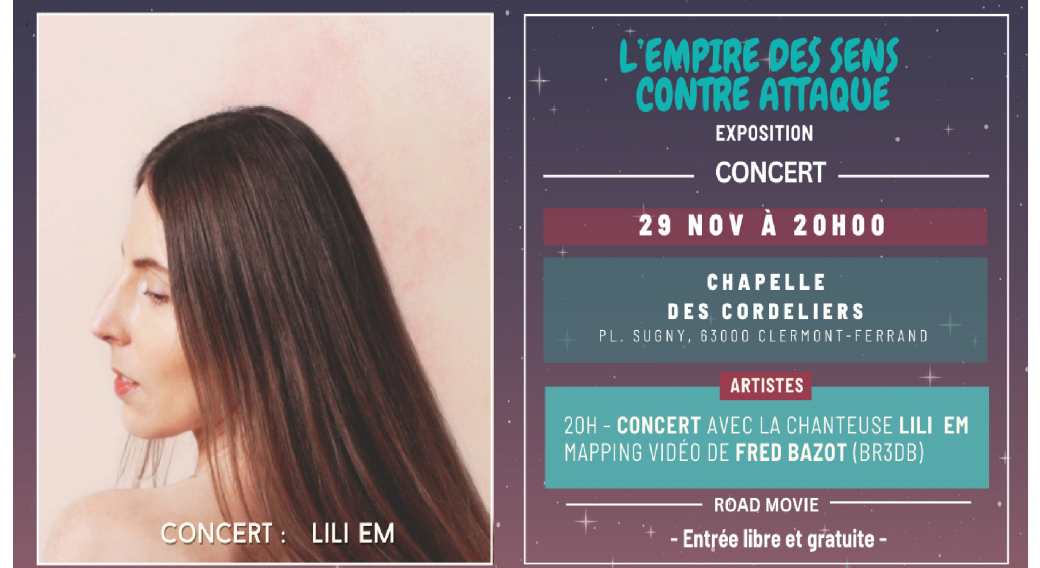 Concert avec la chanteuse  Lili Em + Mapping vidéo + Exposition collective