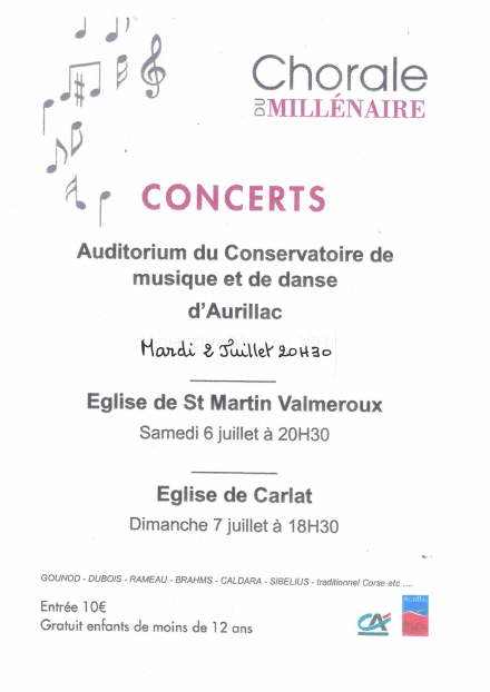 Concert de la chorale du Millénaire