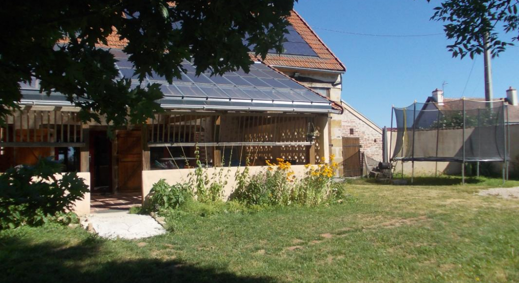 terrasse, trampoline, espace extérieur