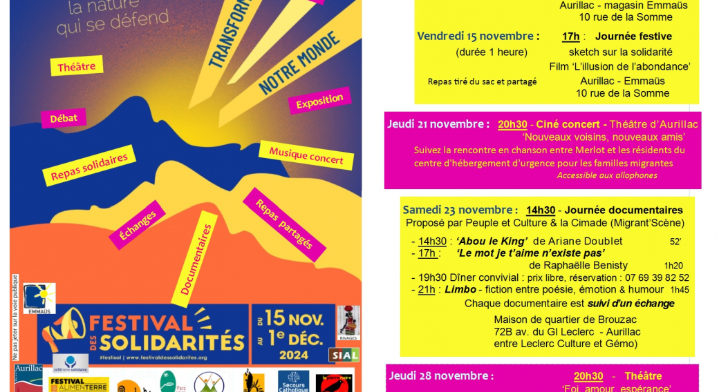 FestiSol :  Exposition permanente (15 jours) & soirée festive le 15 novembre