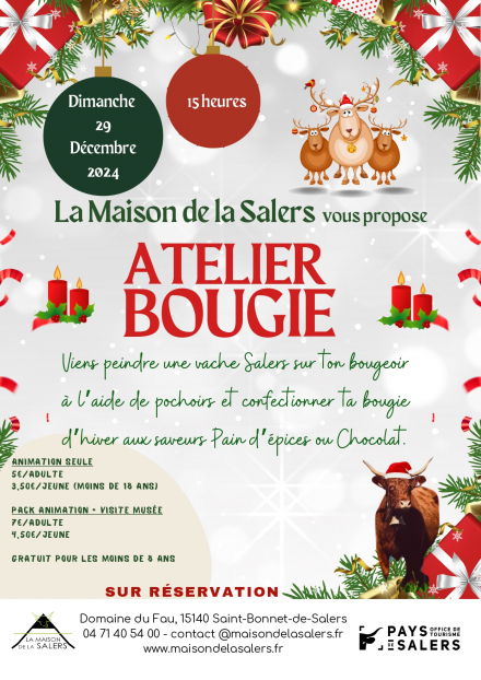 Atelier 'bougies de Noël' à la Maison de la Salers