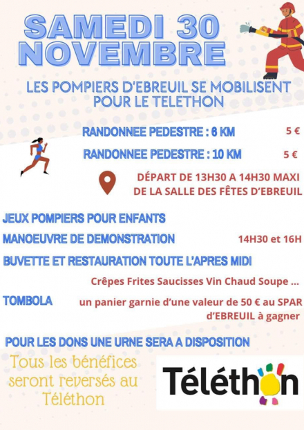 Les pompiers d'Ebreuil se mobilisent pour le Téléthon