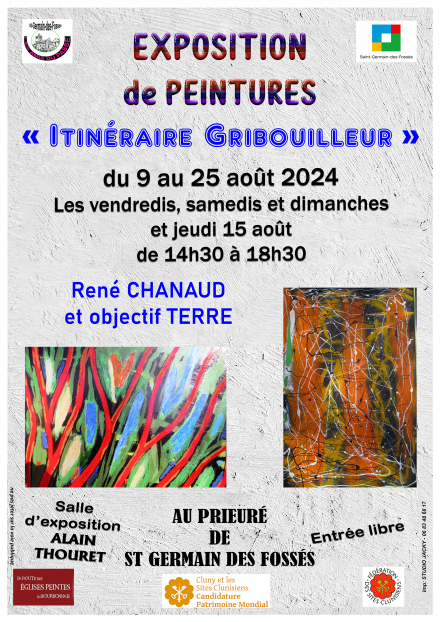 Exposition peintures 'Itinéraire gribouilleur' René CHANAUD & Objectif Terre