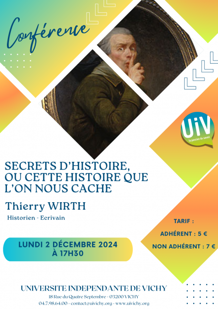 Conférence 'Secrets d'histoire, ou cette histoire que l'on nous cache'