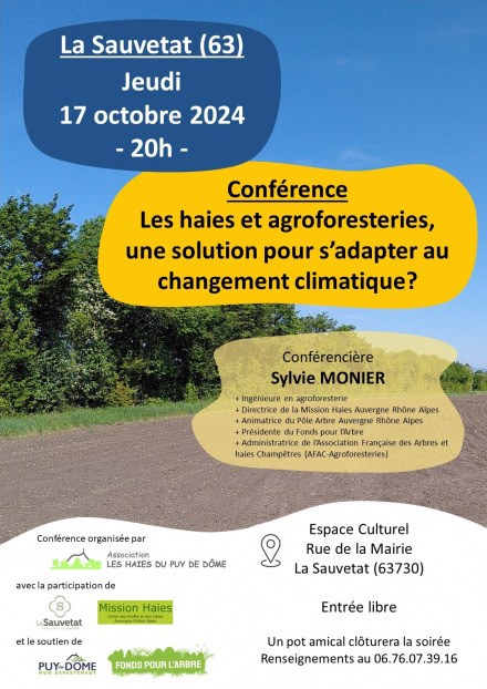 Conférence : Les haies et agroforesteries, une solution pour s'adapter au changement climatique ?