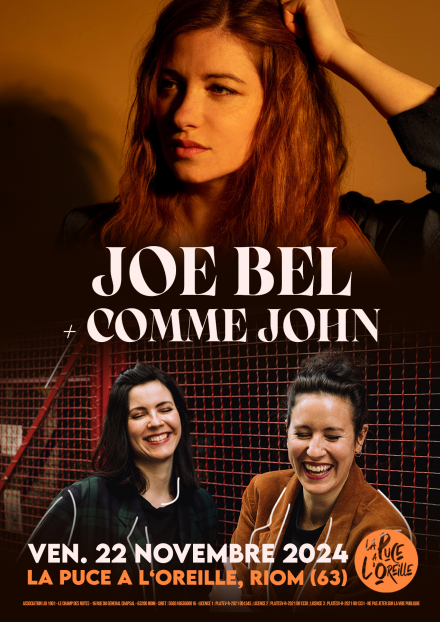 Concert Joe Bel + Comme John à La Puce a l'Oreille