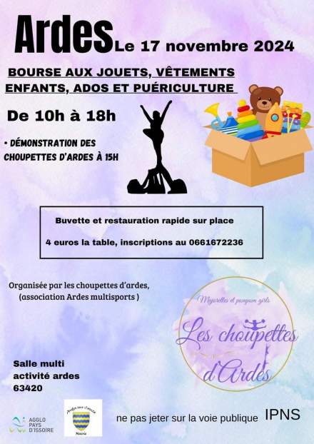 Bourse aux jouets, vêtements, puériculture