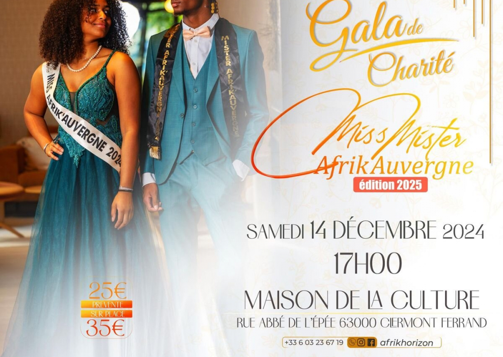 Gala de Charité Miss et Mister Afrik'Auvergne 2025 Maison de la