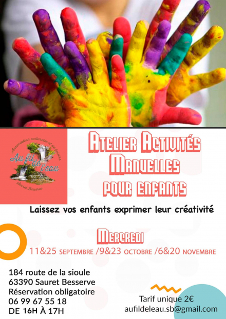 Atelier activités manuelles enfants