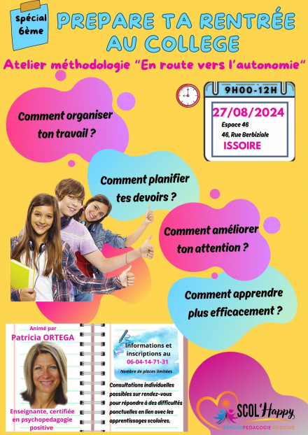 Atelier rentrée scolaire spécial 6ème