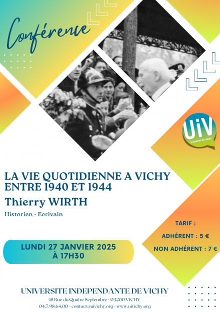 Conférence : la vie quotidienne à Vichy entre 1940 et 1944