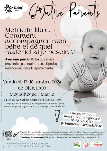 (A)ntre Parents : Motricité libre. Comment accompagner mon bébé et de quel matériel ai-je besoin ?