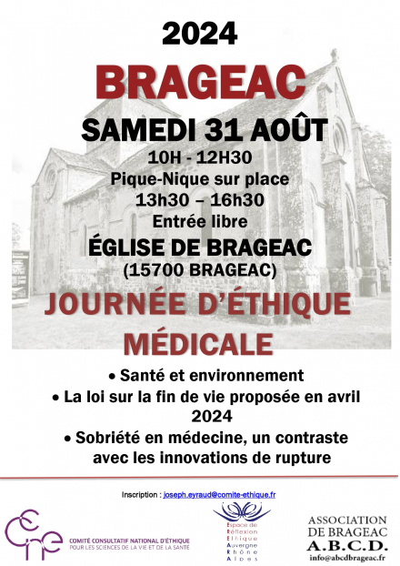 Journée d'éthique médicale de Brageac