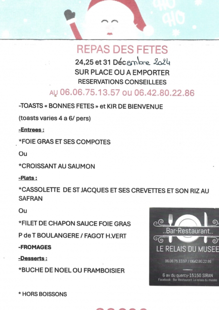 Menu des Fêtes