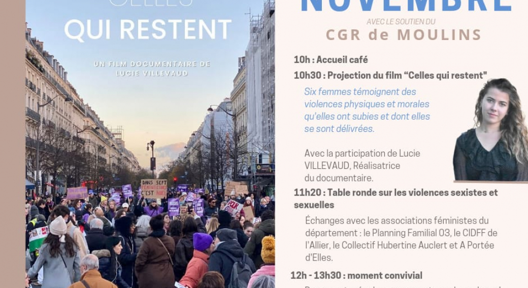 Projection-débat à l'occasion de la journée de lutte contre les violences de genre : Celles qui restent