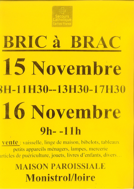 BRIC A BRAC  DU SECOURS CATHOLIQUE