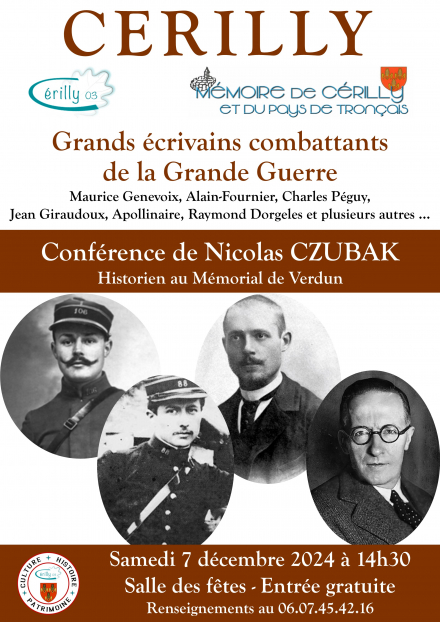 Conférence de N. CZUBAK 'Grands écrivains combattants de la Grande Guerre'