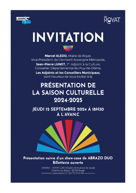 Présentation de la Saison Culturelle 2024 - 2025 | L'Avan.C